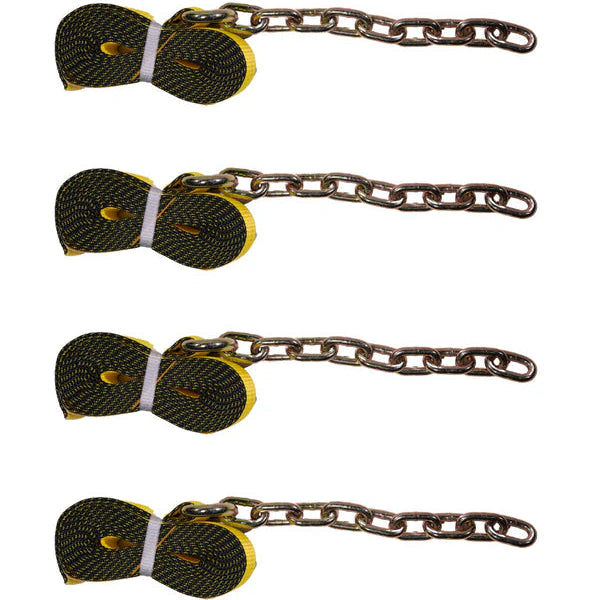 2" x 14' Tie-Down Strap, Chain End — 4,000 lb WLL