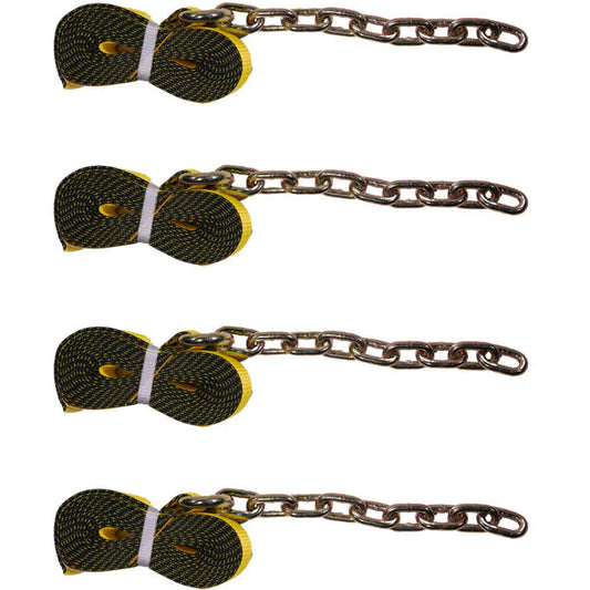 2" x 14' Tie-Down Strap, Chain End — 4,000 lb WLL